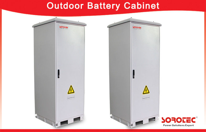 White Outdoor Telecom Cabinet , Metal Electronic Enclosures With Air Conditioner